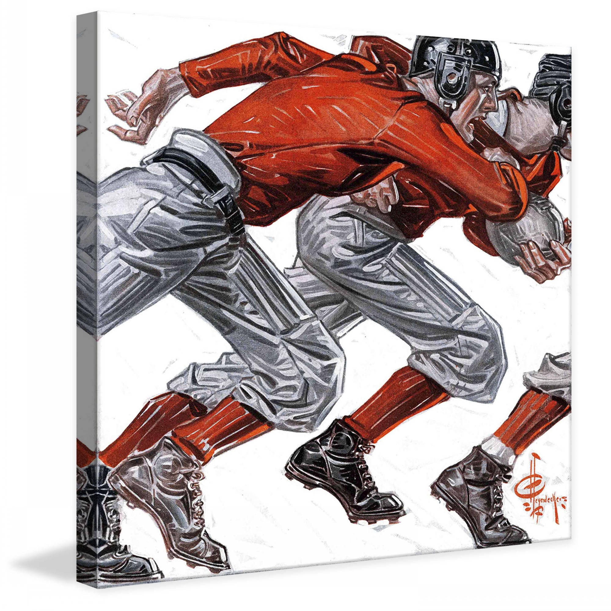 Marmont Hill Football Players by J.C. Leyendecker Painting Print on Canvas