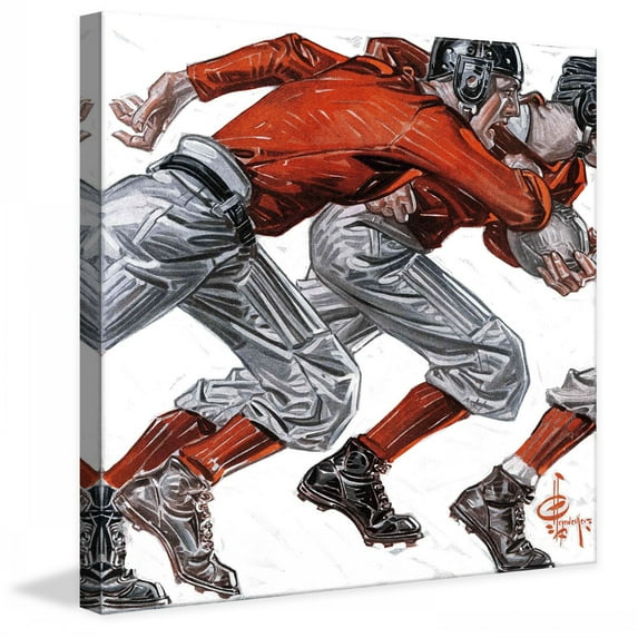 Marmont Hill Football Players by J.C. Leyendecker Painting Print on Wrapped Canvas