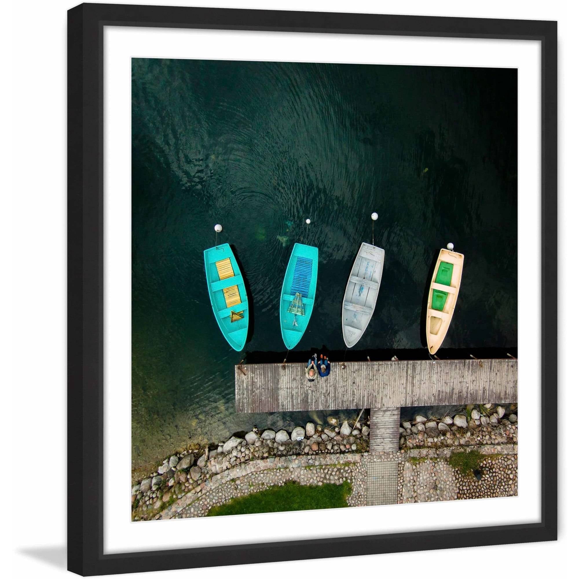 Marmont Hill "Four Boats" by Karolis Janulis Framed Painting Print