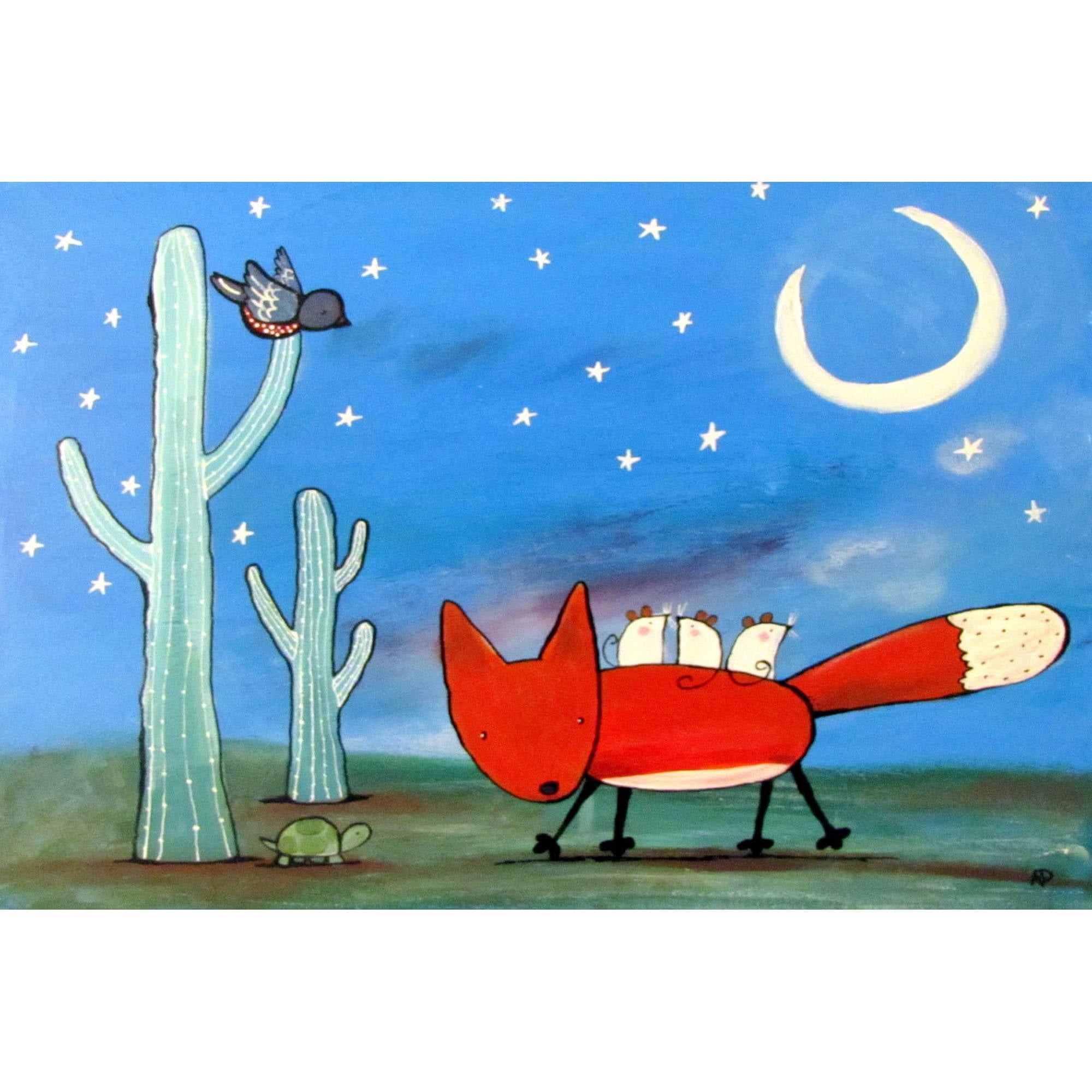 Marmont Hill "Fox Ride" by Andrea Doss Painting Print on Wrapped Canvas