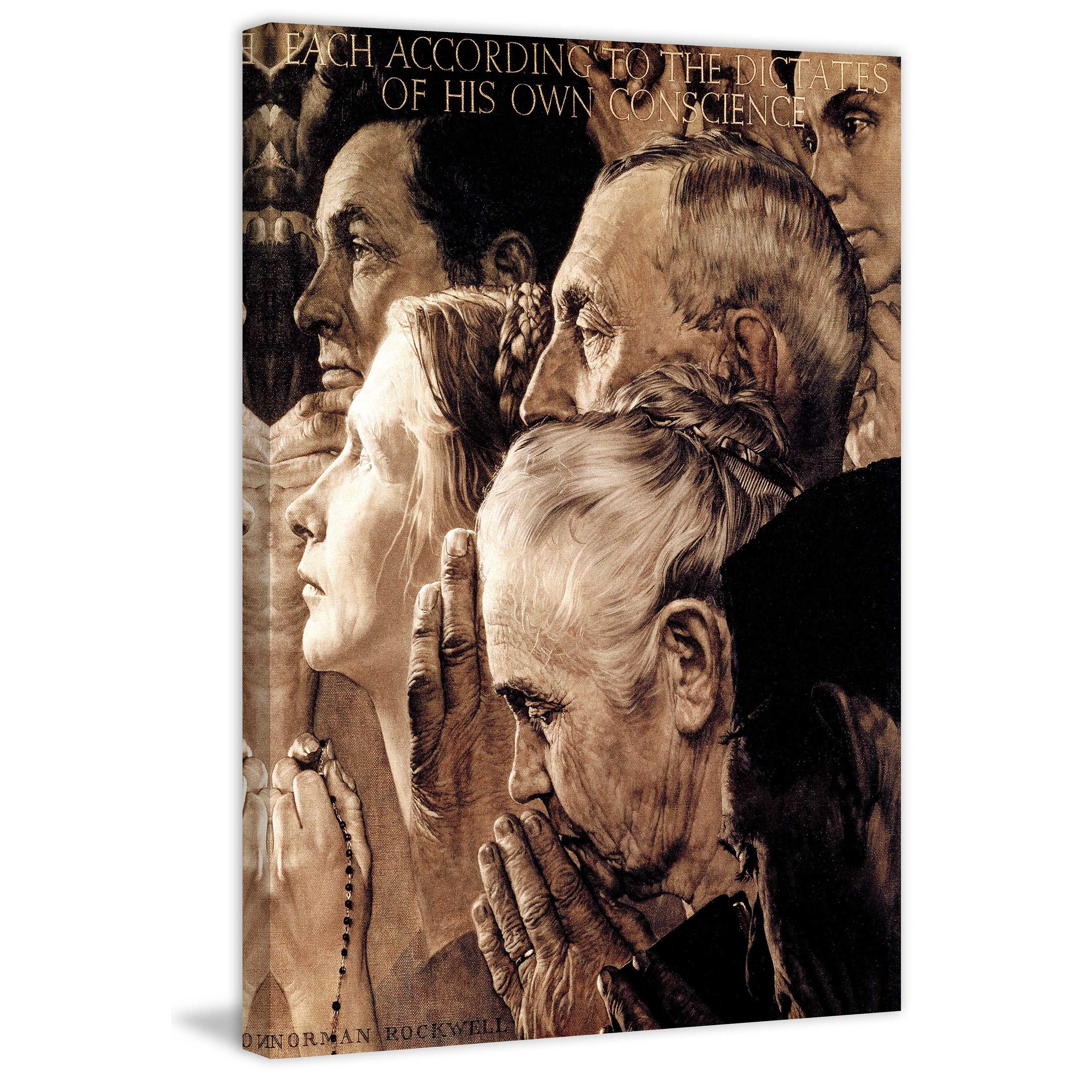 Marmont Hill "Freedom of Worship" by Norman Rockwell Painting Print on Canvas