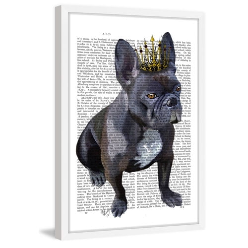 Marmont Hill "French Bulldog King" Framed Painting Print