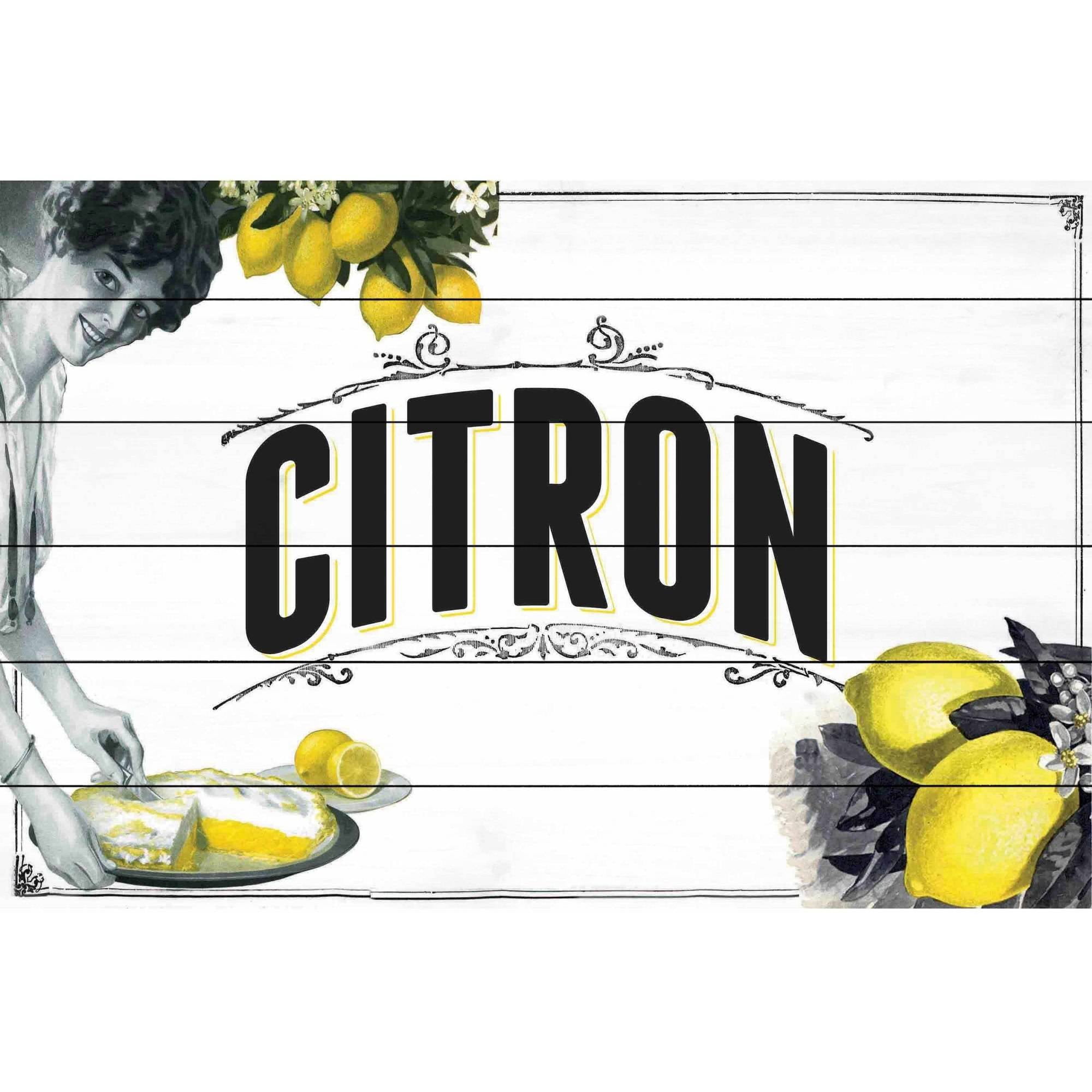 Marmont Hill "French Produce Lemon" Painting Print on White Wood
