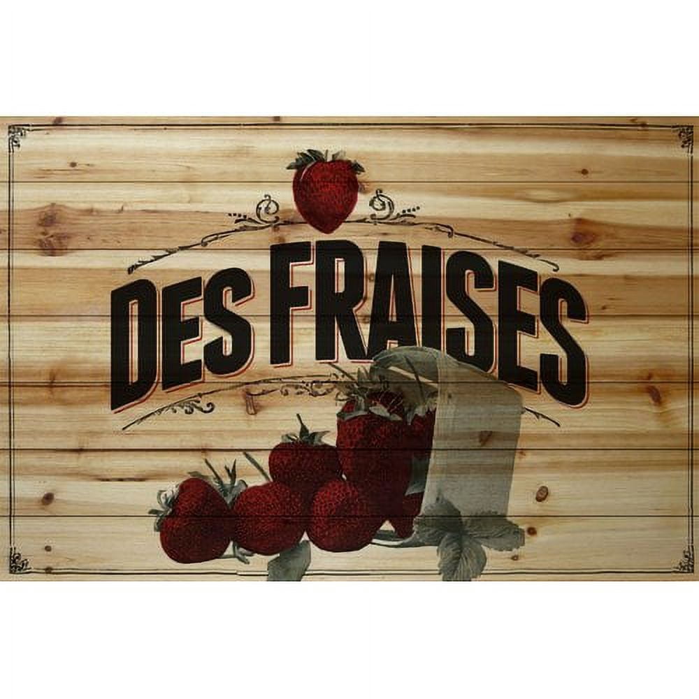 Marmont Hill "French Produce Strawberry" Painting Print on Natural Pine Wood