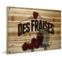 Marmont Hill "French Produce Strawberry" Painting Print on Natural Pine Wood