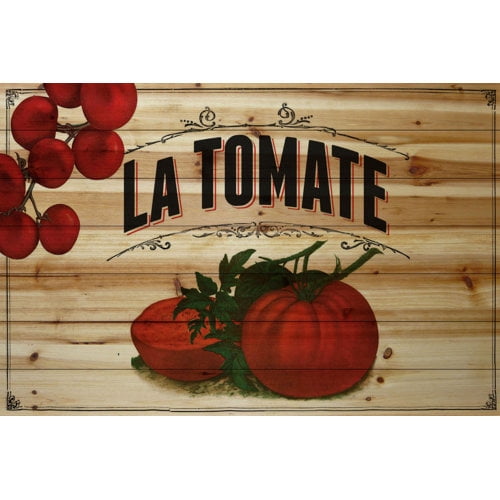Marmont Hill "French Produce Tomato" Painting Print on Natural Pine Wood