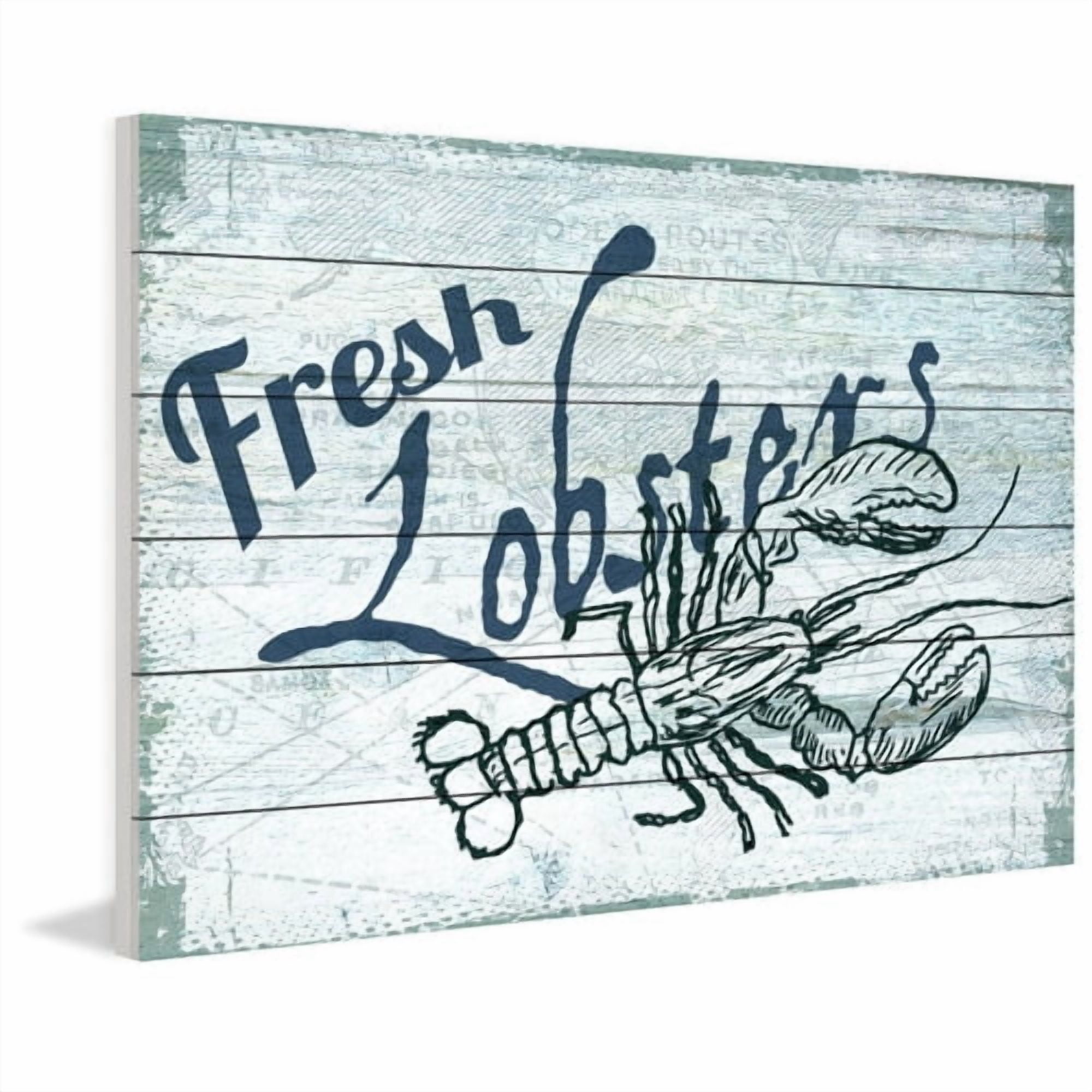 Marmont Hill "Fresh Lobster" Painting Print on White Wood