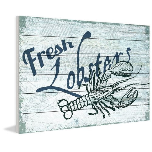 Marmont Hill "Fresh Lobster" Painting Print on White Wood