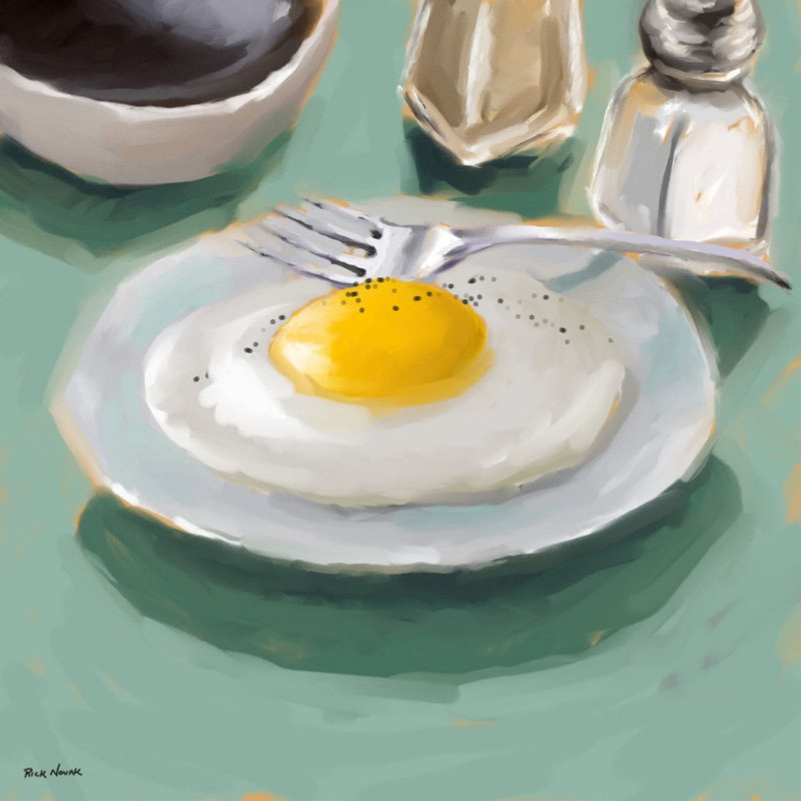 Marmont Hill "Fried Egg" by Rick Novak Painting Print on Wrapped Canvas