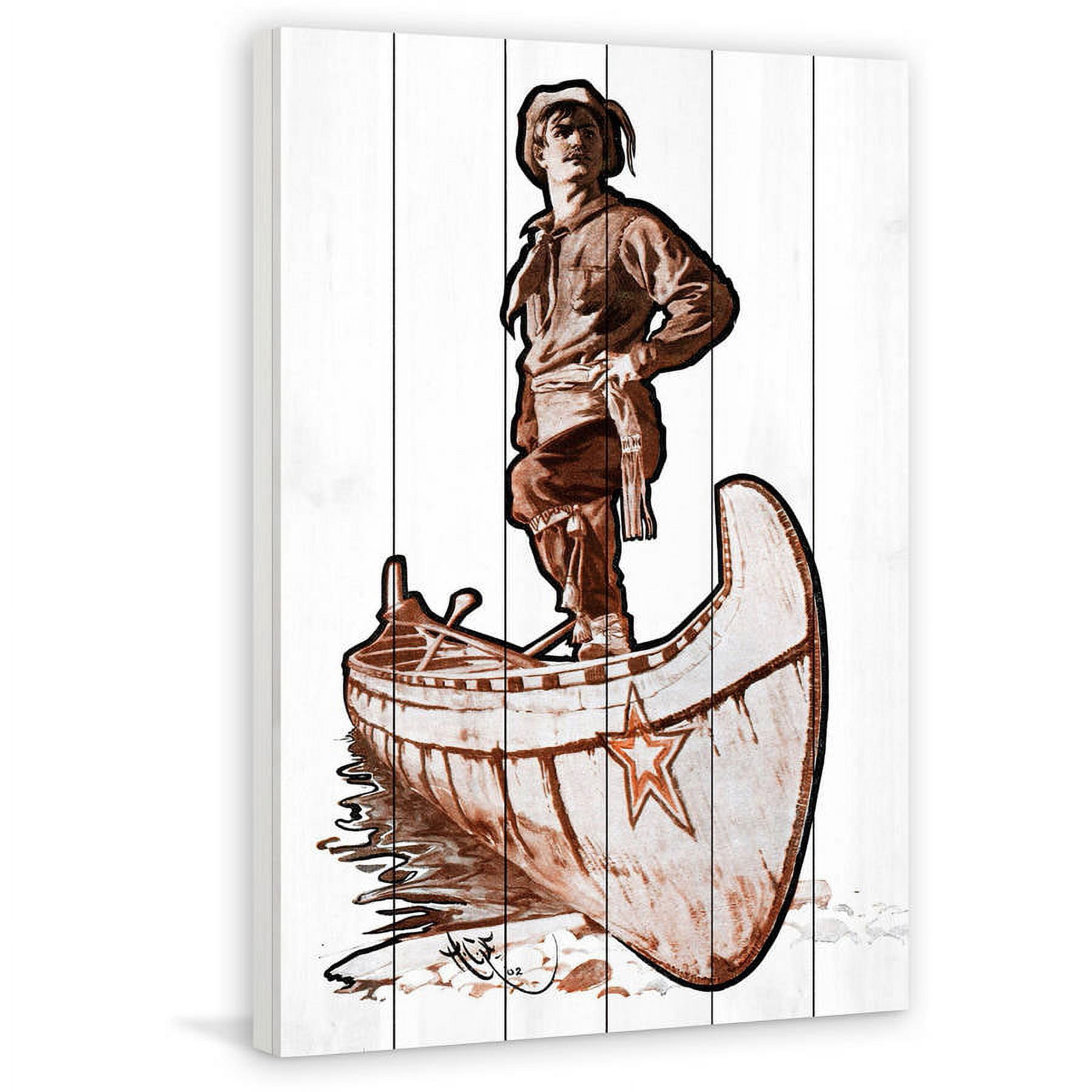 Marmont Hill "Frontiersman" Painting Print on White Wood