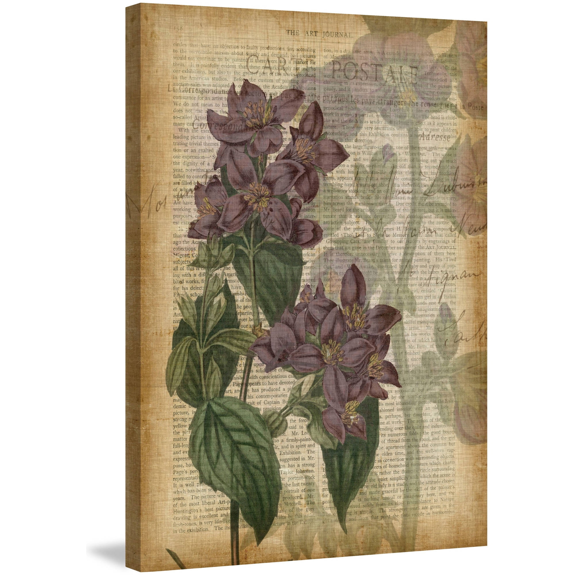 Marmont Hill "Fucshia Flowers II" Painting Print on Wrapped Canvas