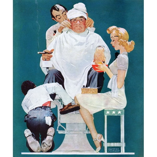 Marmont Hill "Full Treatment" by Norman Rockwell Painting Print on Canvas