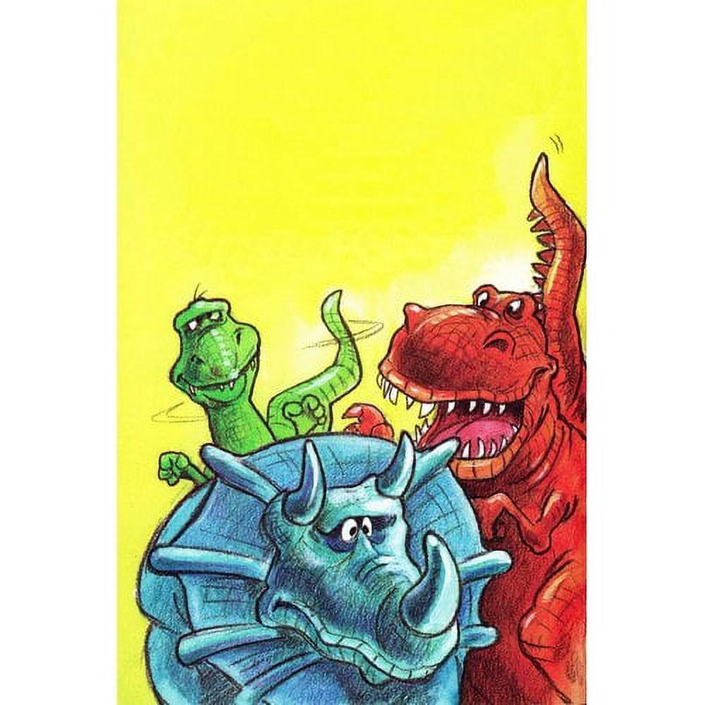 Marmont Hill "Funny Dinosaurs" by Curtis Painting Print on Canvas