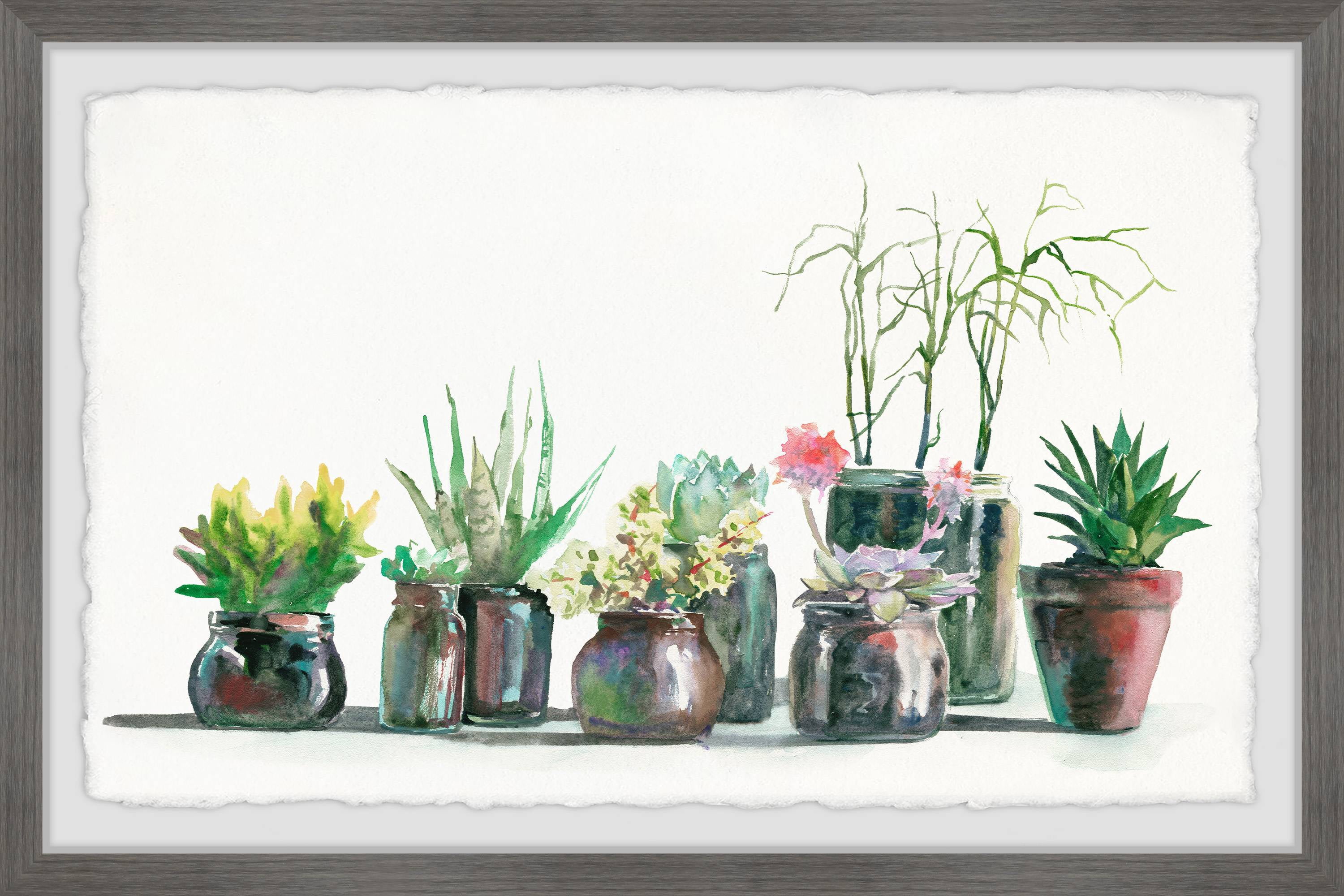 Marmont Hill Garden Jars Framed Wall Art