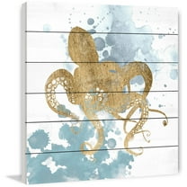 Marmont Hill "Gilded Splash I" Painting Print on White Wood