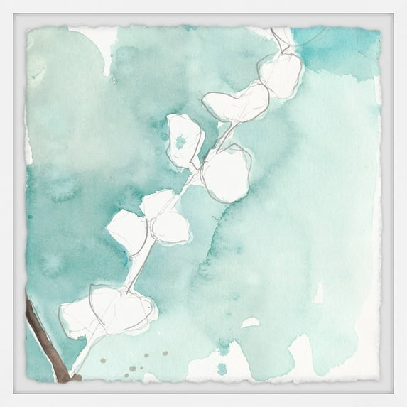 Marmont Hill Ginkgo on Dusty Teal V Framed Wall Art