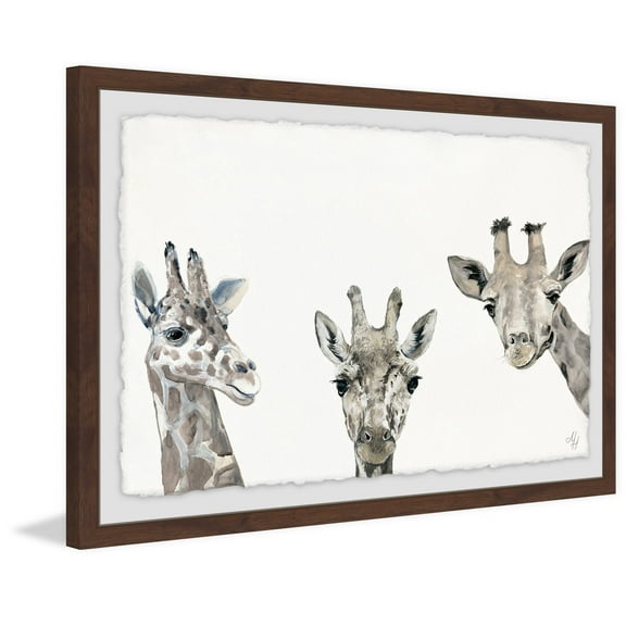 Marmont Hill Giraffe Poses Framed Wall Art