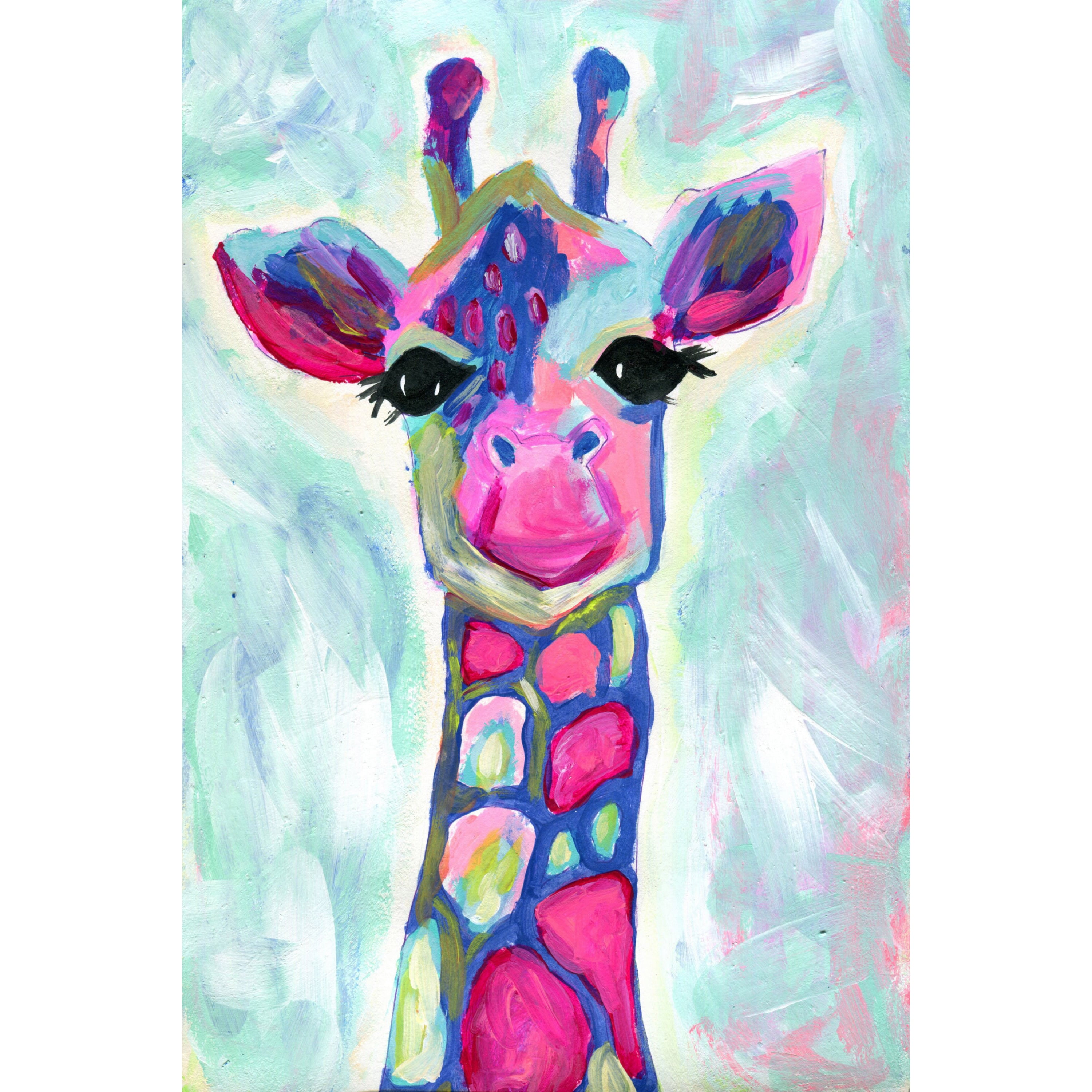 Marmont Hill "Giraffe" by Jill Lambert Painting Print on Wrapped Canvas