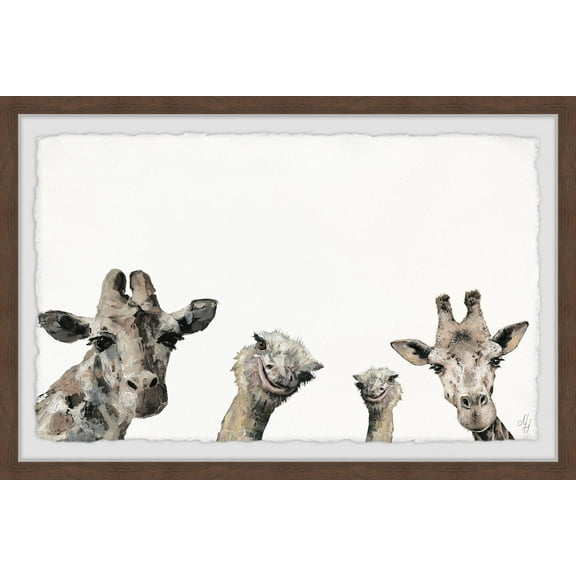 Marmont Hill Giraffes and Ostriches Framed Wall Art