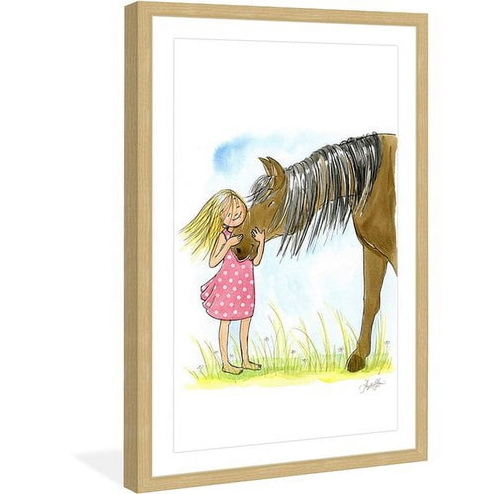 Marmont Hill "Girl Loves Horse" by Phyllis Harris Framed Painting Print