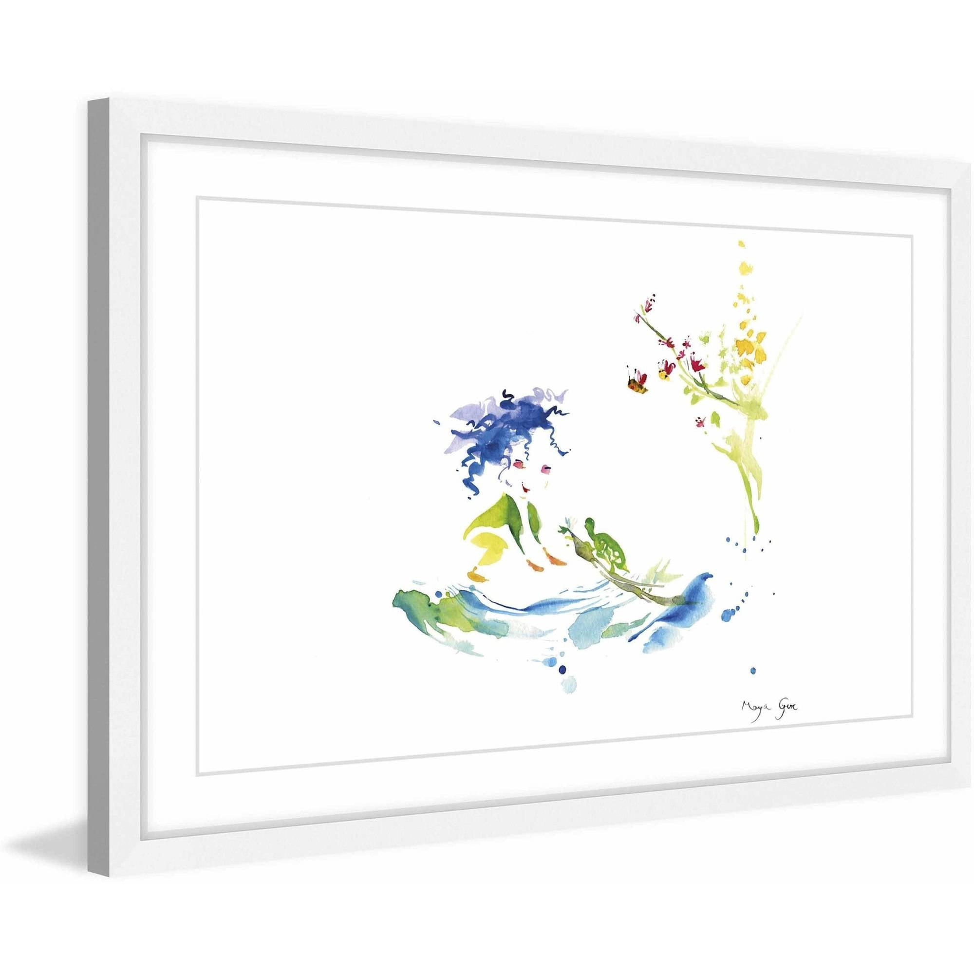 Marmont Hill "Girl and Turtle" by Maya Gur Framed Painting Print