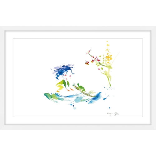 Marmont Hill "Girl and Turtle" by Maya Gur Framed Painting Print