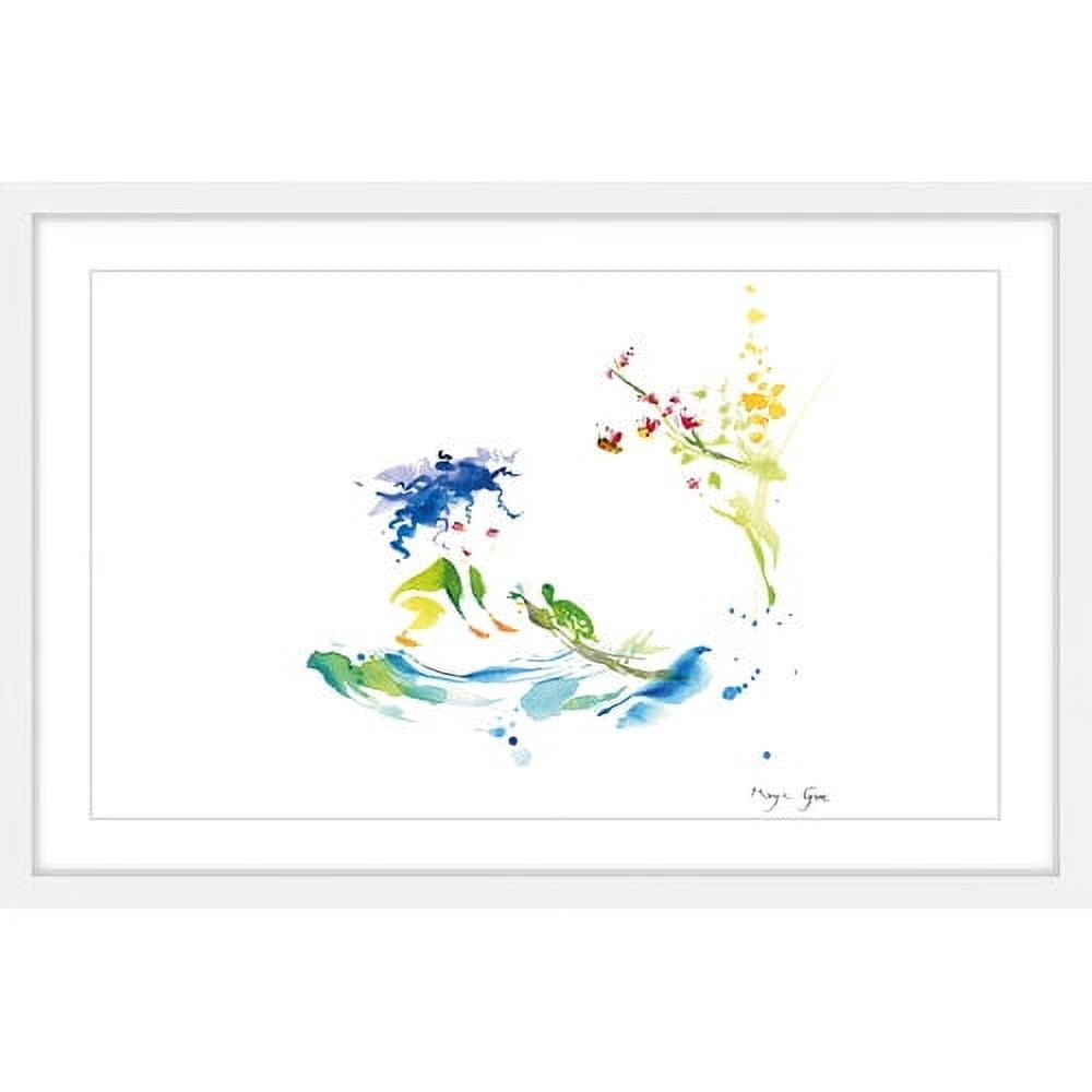 Marmont Hill "Girl and Turtle" by Maya Gur Framed Painting Print