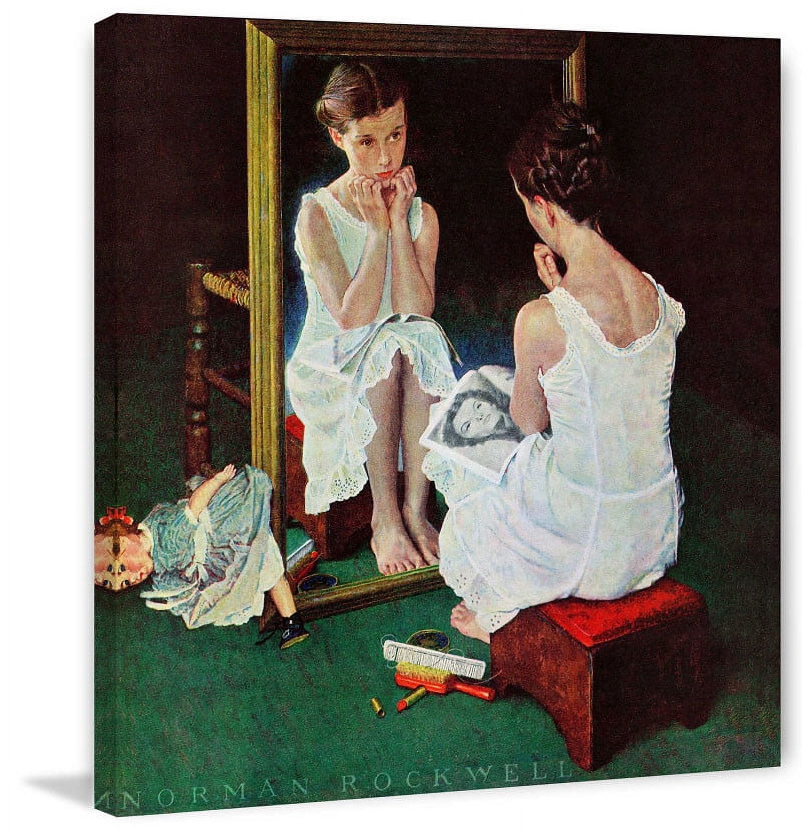 Marmont Hill "Girl at the Mirror" by Norman Rockwell Painting Print on Canvas