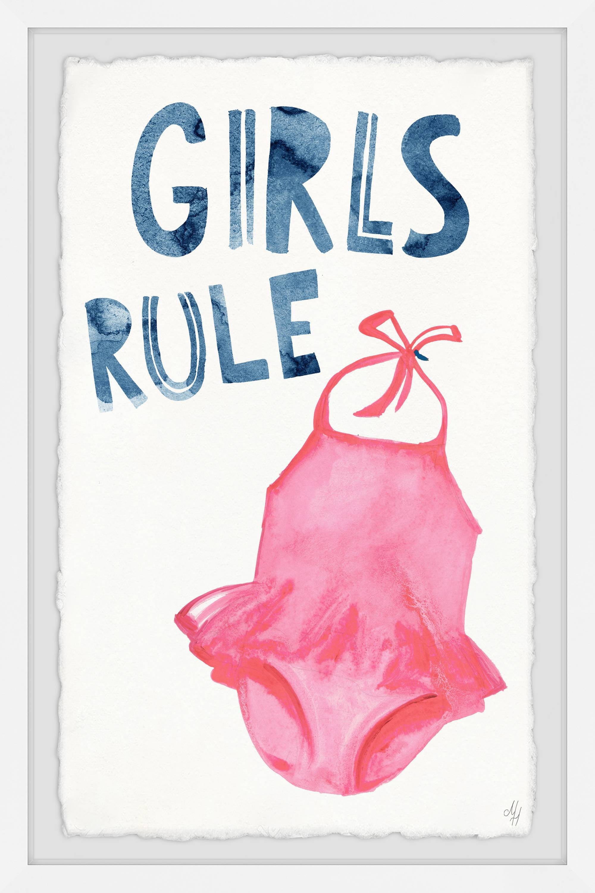 Marmont Hill Girls Rule Swimsuit Framed Wall Art