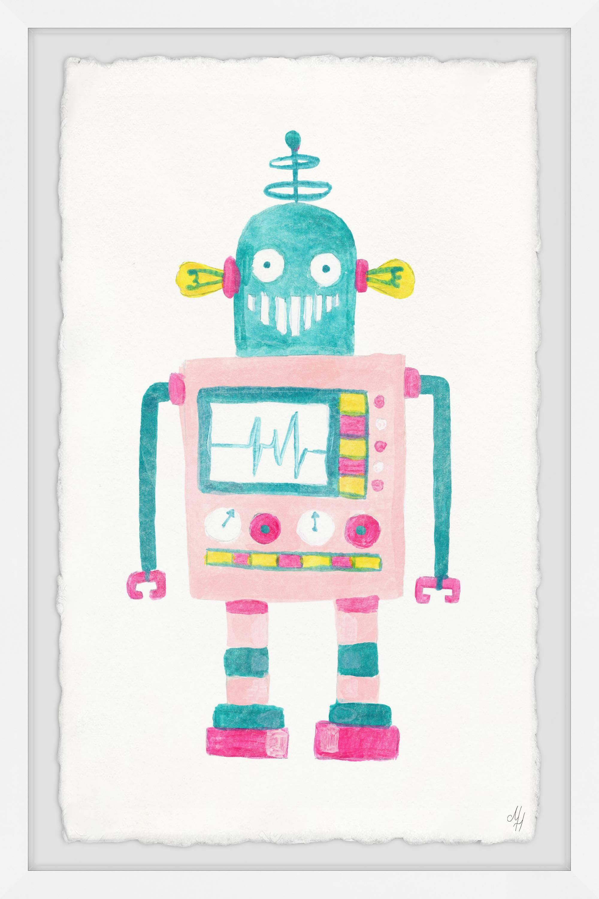 Marmont Hill Girly Robot Framed Wall Art