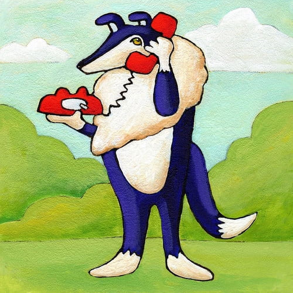 Marmont Hill "Give a Dog a Phone" by Janet Nelson Painting Print on Wrapped Canvas