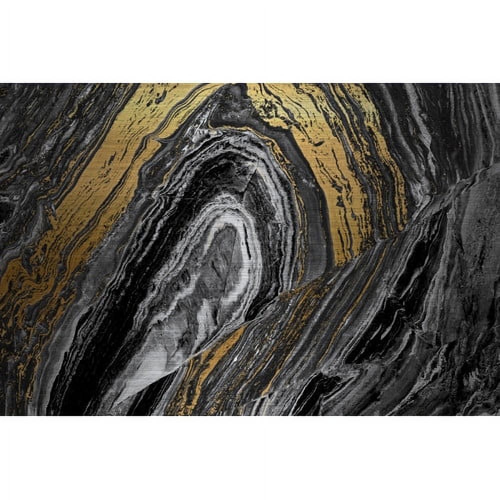 Marmont Hill - "Gold Brushstrokes" Painting Print on Brushed Aluminum