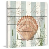 Marmont Hill "Gold Shell" Painting Print on White Wood