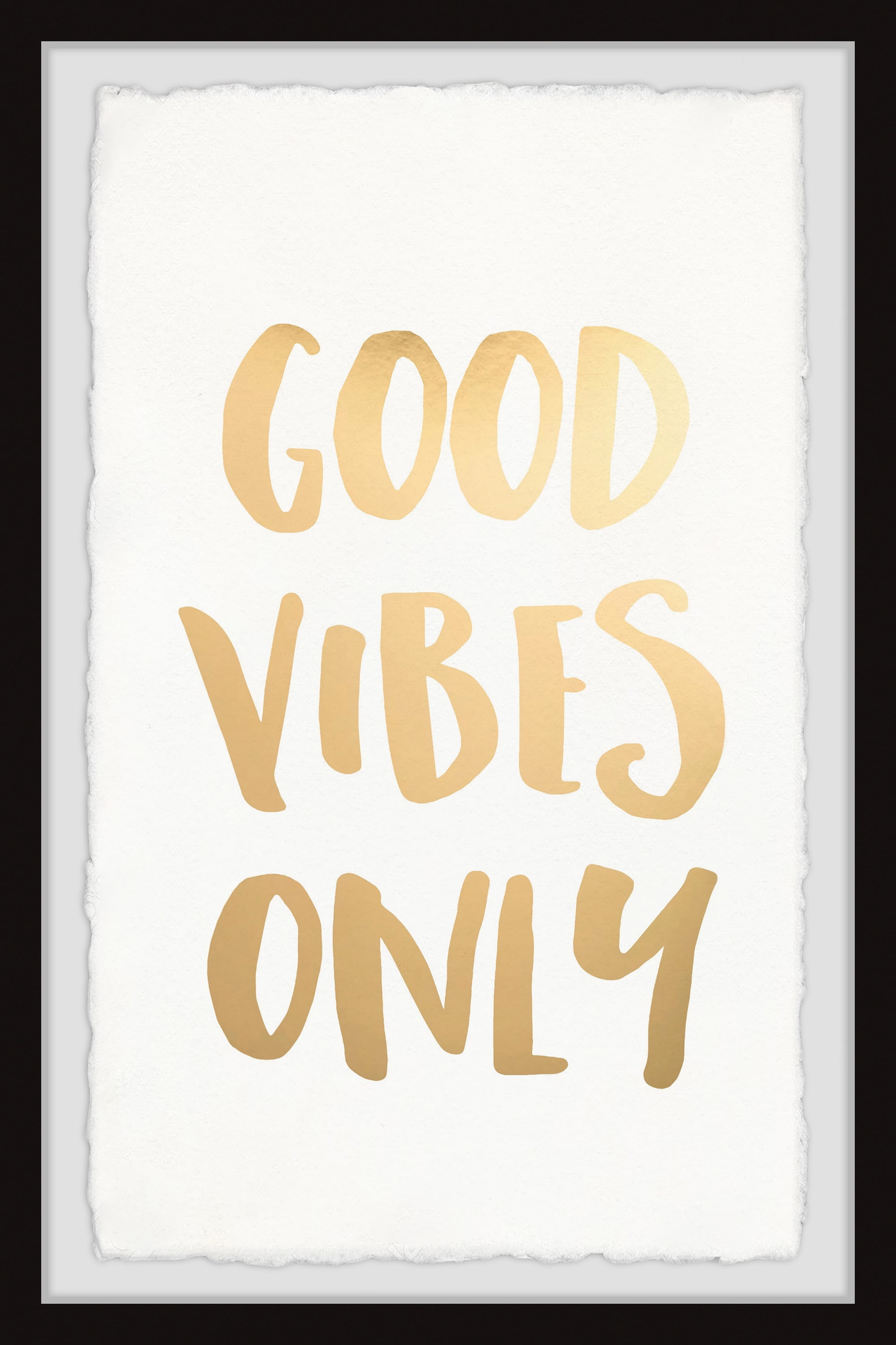 Gold Vibes Only 30" x 20" Canvas Print with Black Frame