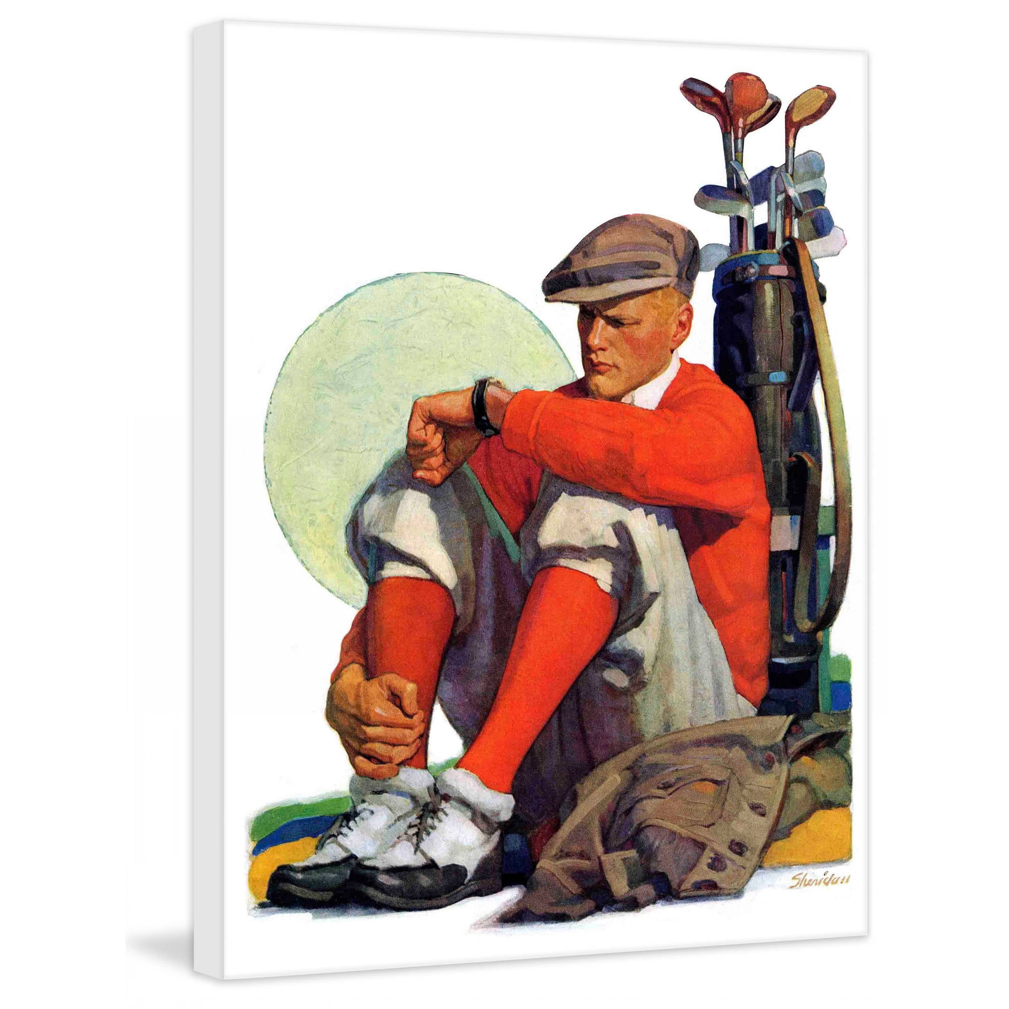 Marmont Hill Golfer Kept Waiting by John E. Sheridan Painting Print on Canvas