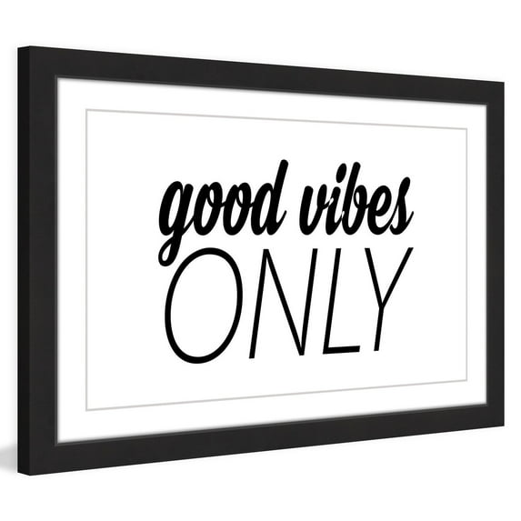 Marmont Hill "Good Vibes Only" by Diana Alcala Framed Painting Print