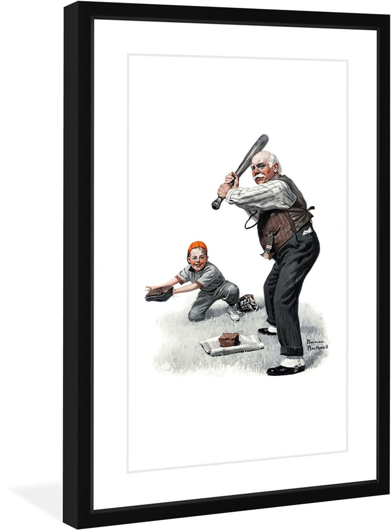 Marmont Hill 'Gramps At The Plate' by Norman Rockwell Framed Painting Print