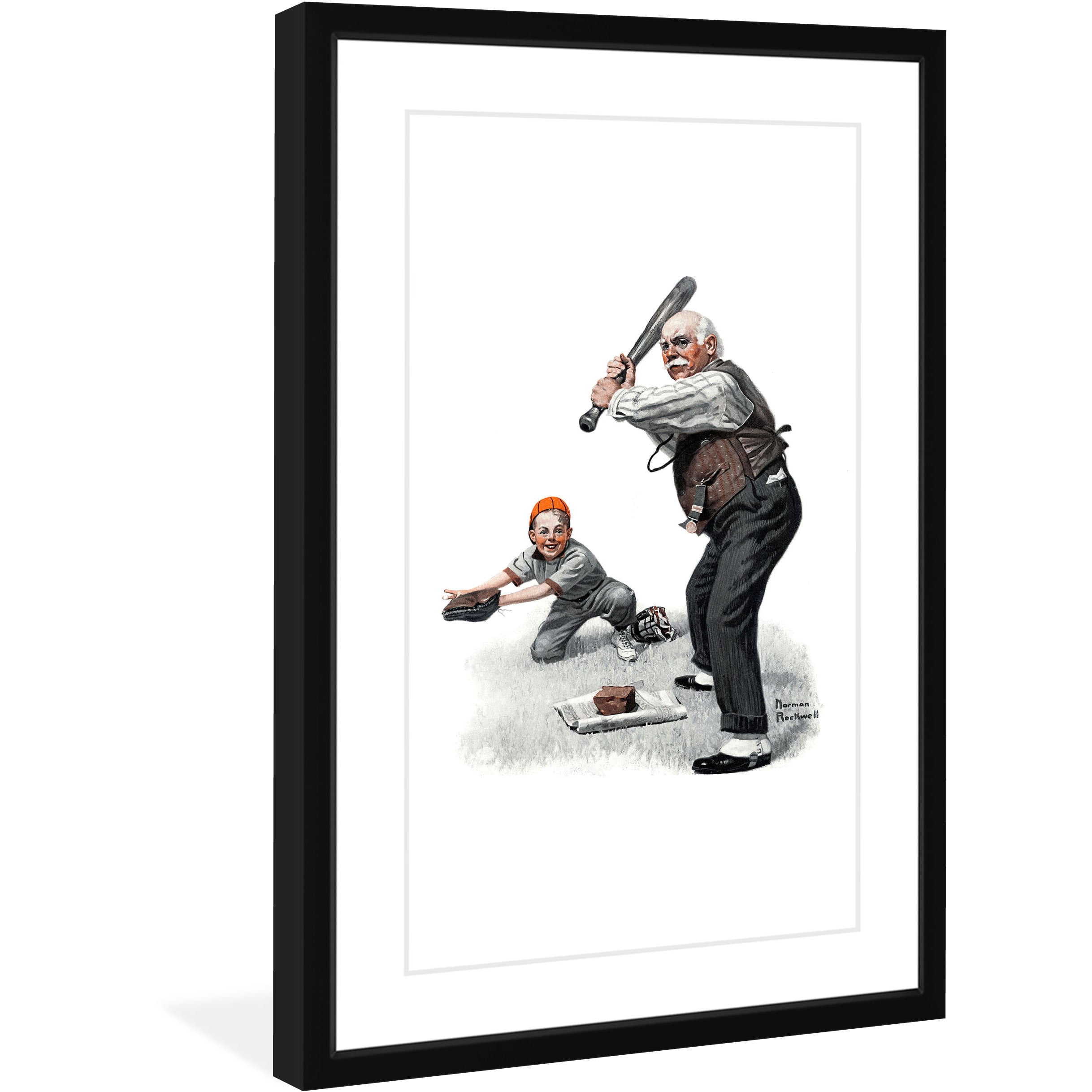 Marmont Hill "Gramps at the Plate" by Norman Rockwell Framed Art Print