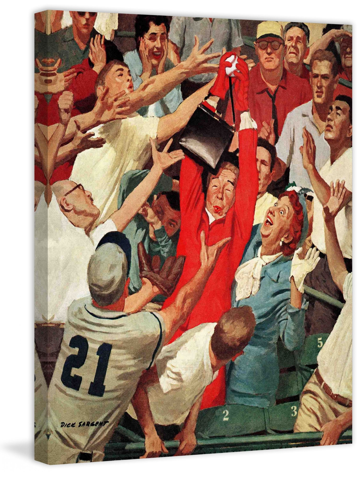 Marmont Hill Grandma Catches Fly-ball by Richard Sargent Painting Print on Canvas