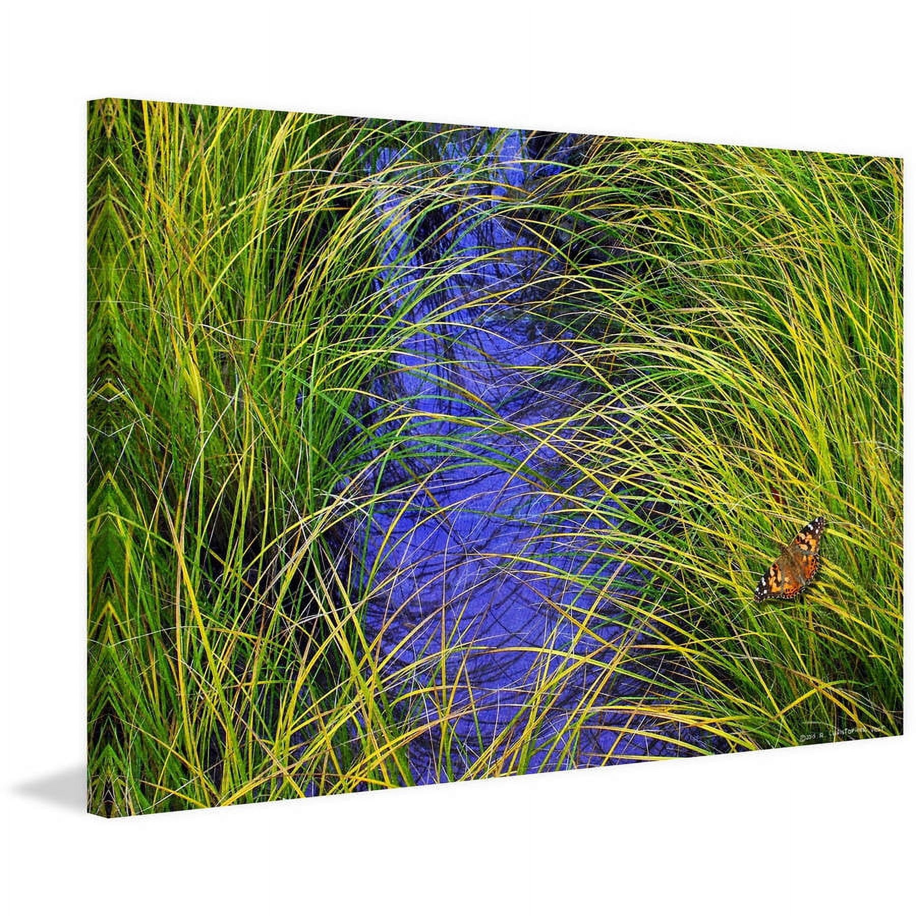 Marmont Hill - "Grass over the Brook" by Chris Vest Painting Print on Wrapped Canvas