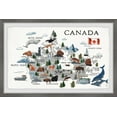 thumbnail image 1 of Marmont Hill Gray Canadian Map Framed Wall Art, 1 of 6