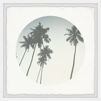 Marmont Hill Gray Palms Framed Wall Art, 12" x 12"