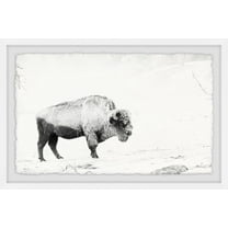 Marmont Hill Grazing Bison Framed Wall Art, 8" x 12"