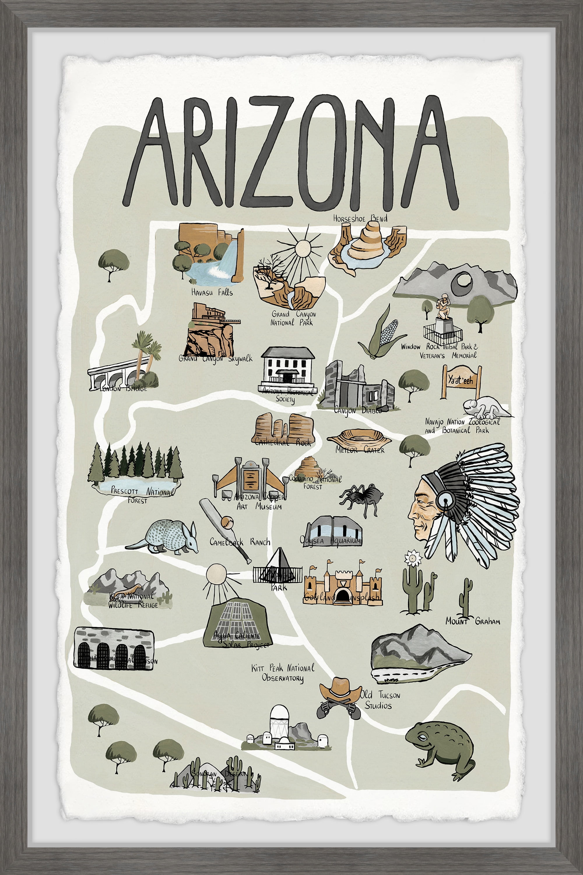 Marmont Hill Green Arizona Framed Wall Art