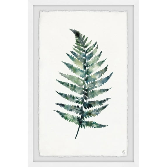 Marmont Hill Green Fern Framed Wall Art, 16.00" x 1.50"