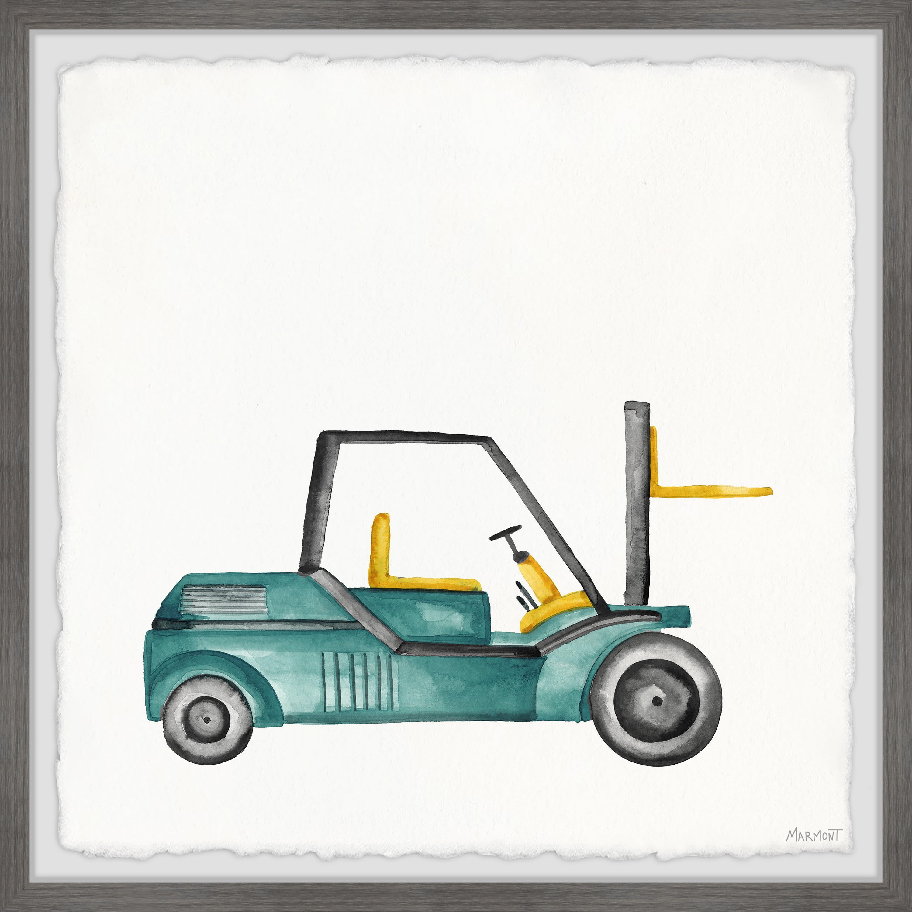 Marmont Hill Green Forklift Framed Wall Art