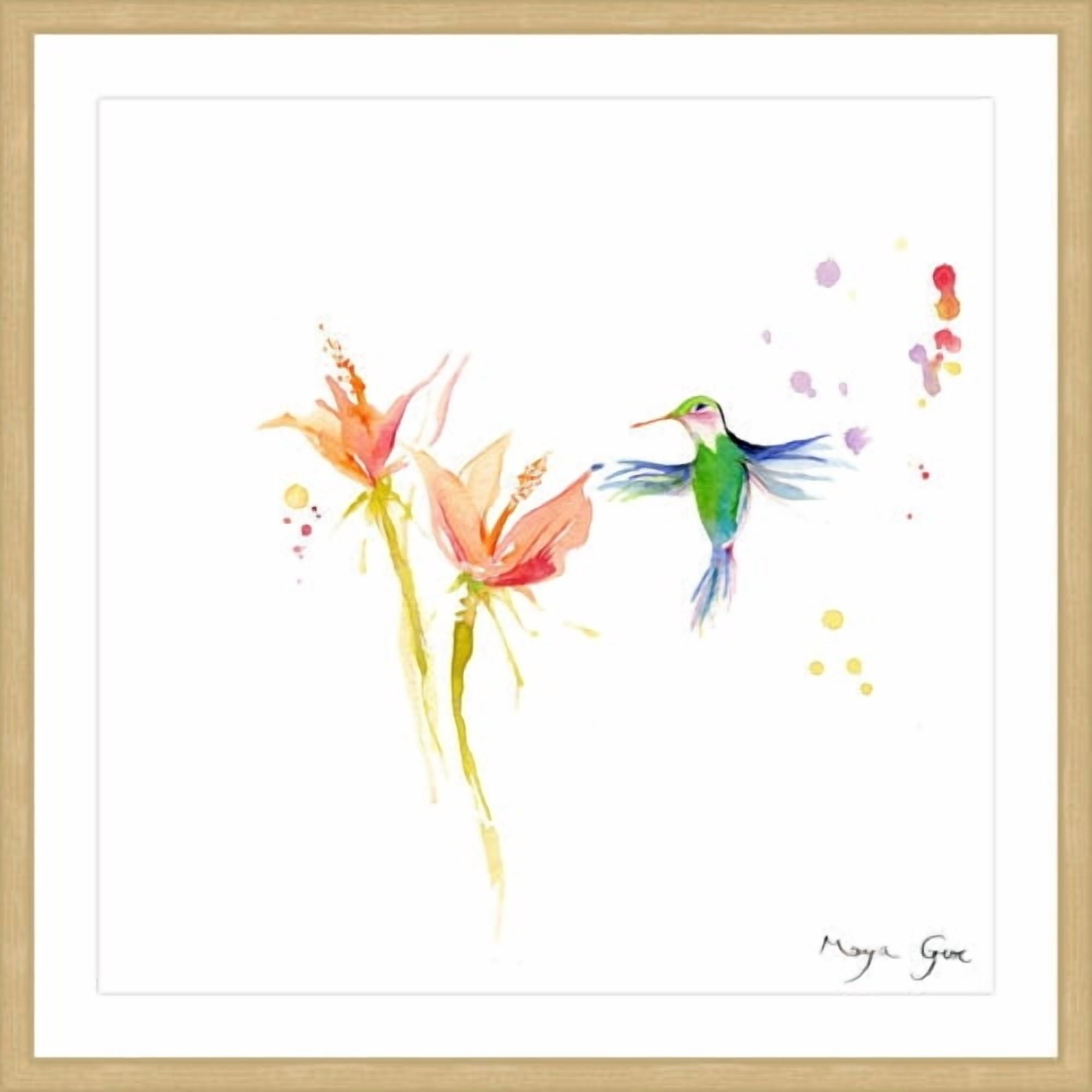 Marmont Hill "Green Hummingbird" by Maya Gur Framed Painting Print