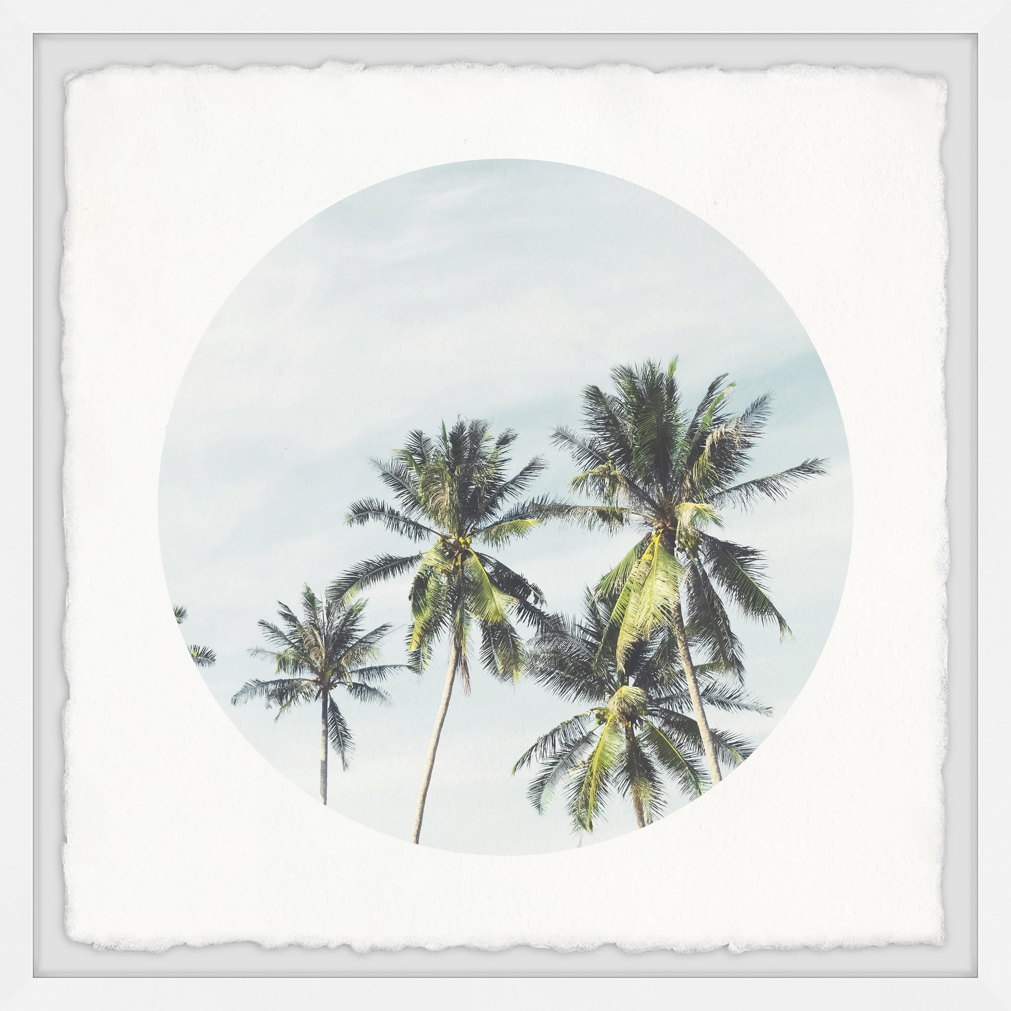 12" x 12" Green Palm Leaves Framed Wall Art Print