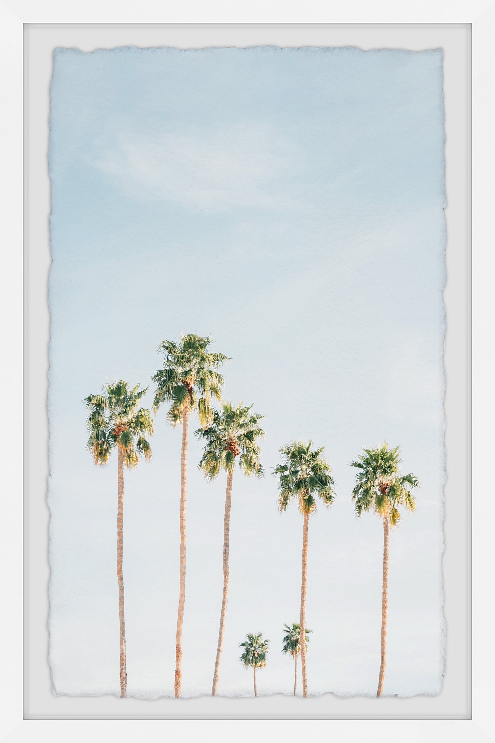 Green Palm Trees Framed Print with White Border, 16" x 24"