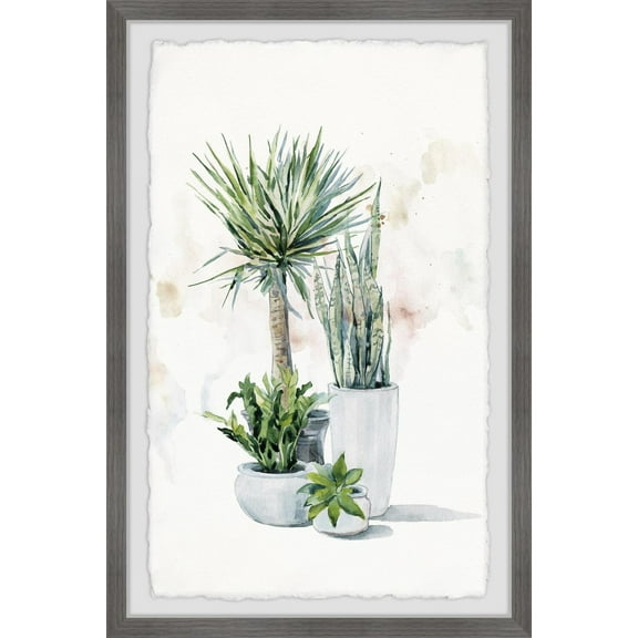 Marmont Hill Green Plants Shrub II Framed Painting Print-Size:20" x 30"